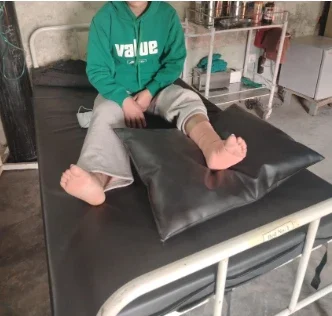 Riya getting treatment in a clinic. 