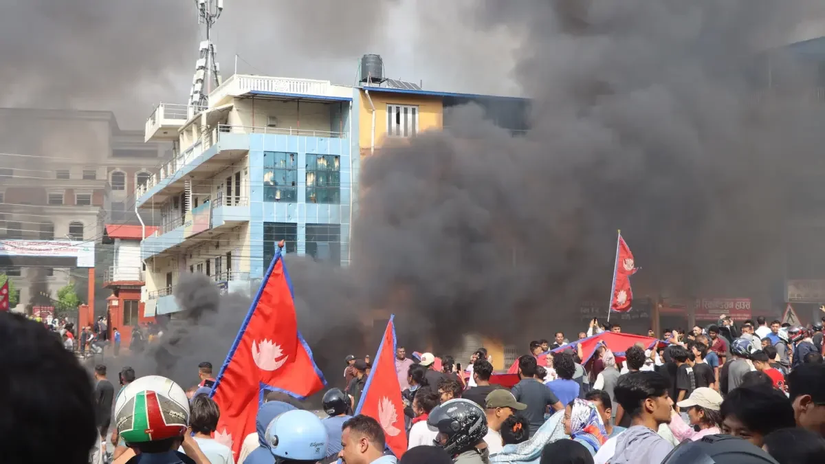 Nepal's Gen Z protests against corruption in Bharatpur, south central Nepal. Image via Wikipedia by Himal Subedi. CC BY SA 4.0.