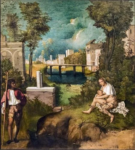'The Tempest' by Giorgione is one of the most famous paintings exhibited at the Accademia Gallery.